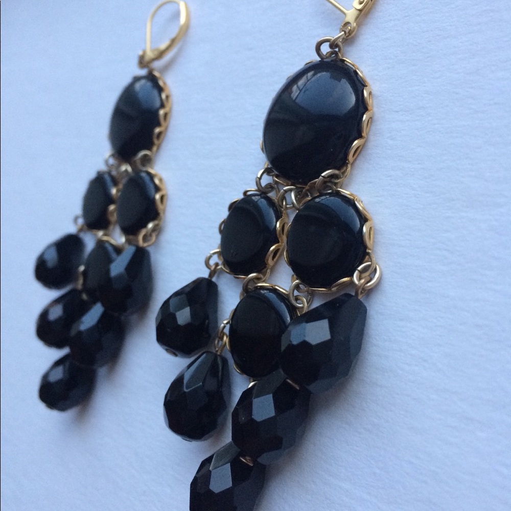 Black statement earrings